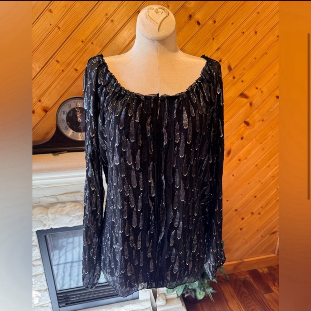 White House Black Market Bodice Silk Blouse